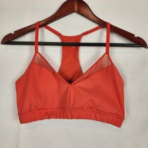 Aerie Offline Goals Mesh V Neck Red Sports Bra Women's Size Medium